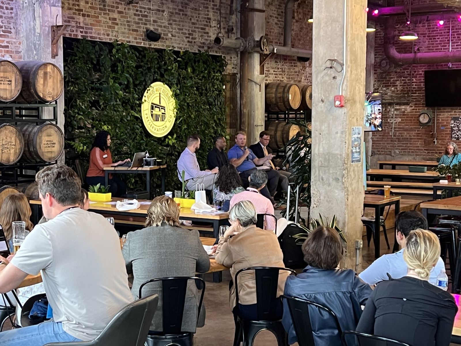Attendees seated at tables during an afternoon session at Brewing Connections Day.